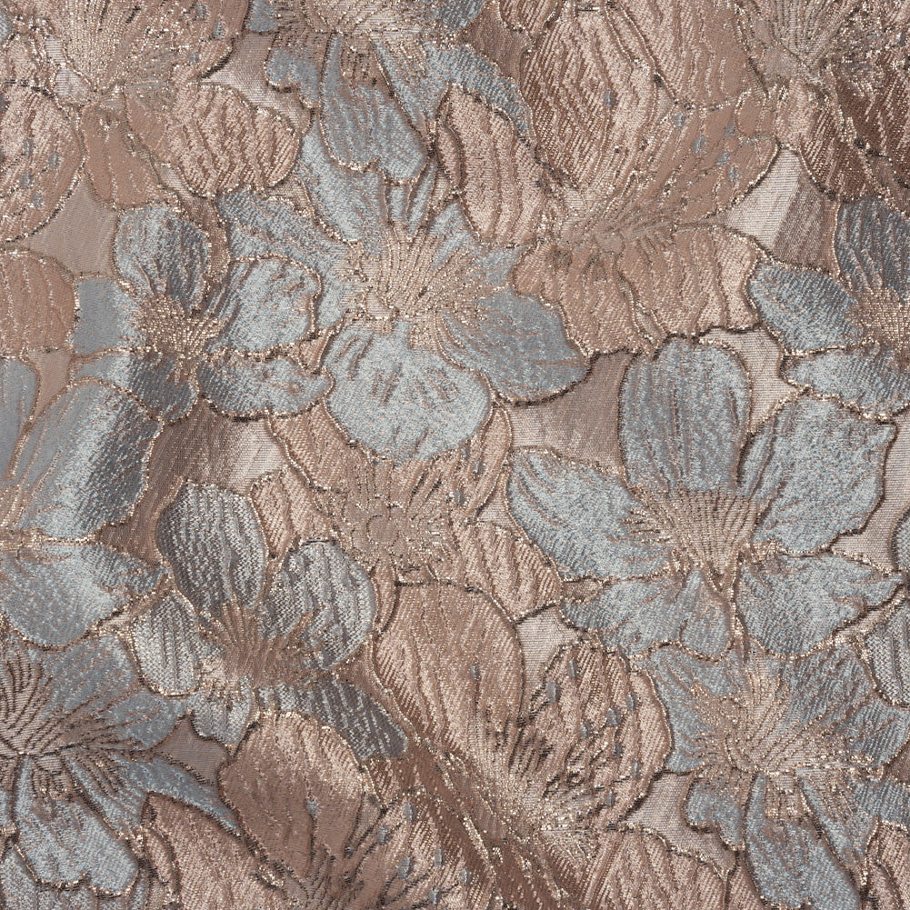 Metallic Brocade - Pale Pink, Baby Blue and Gold Floating Blossoms - Joann Fabrics