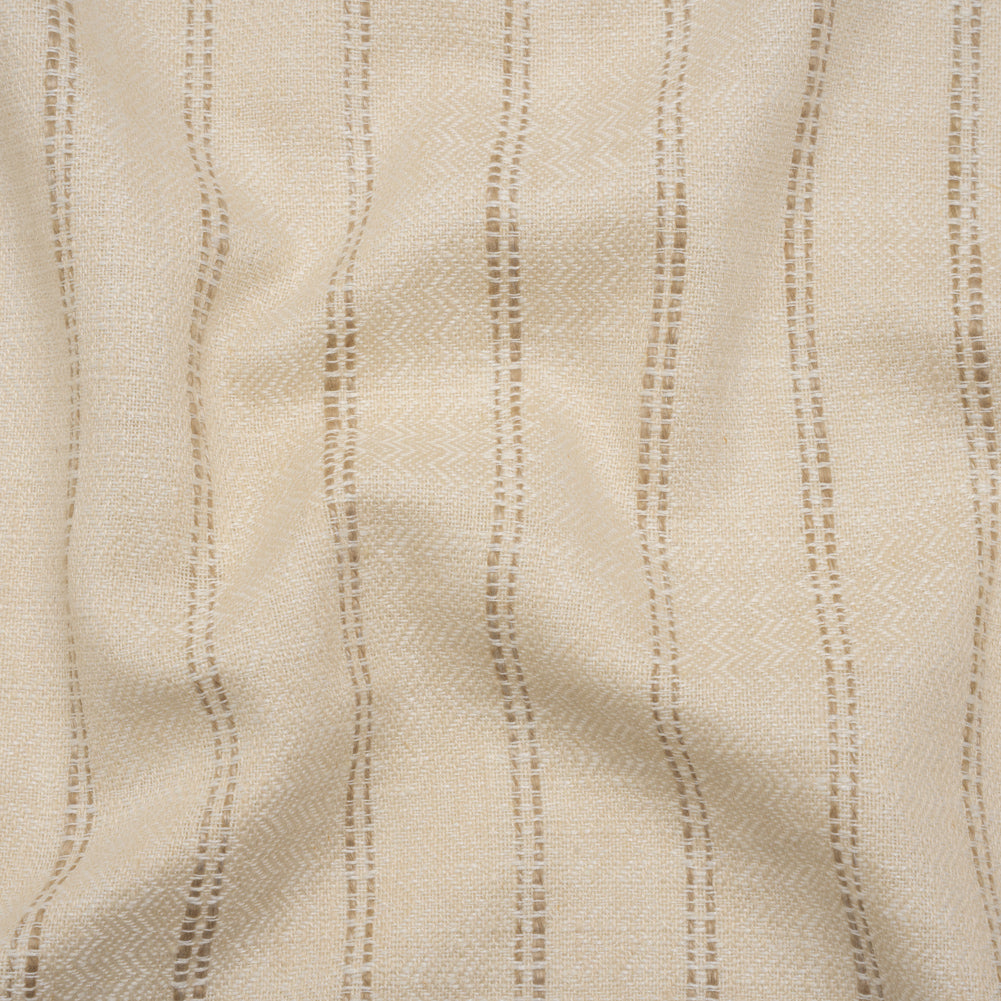 Polyester and Cotton Drapery Twill - Flax Zig Zags and Textured Stripes - British Imported - Joann Fabrics
