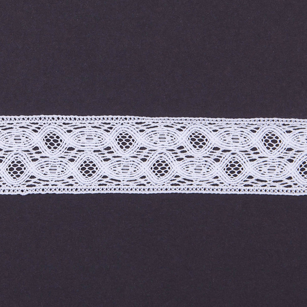 Polyester Crochet Lace Trim 1” - White Abstract - Made in Europe - Joann Fabrics