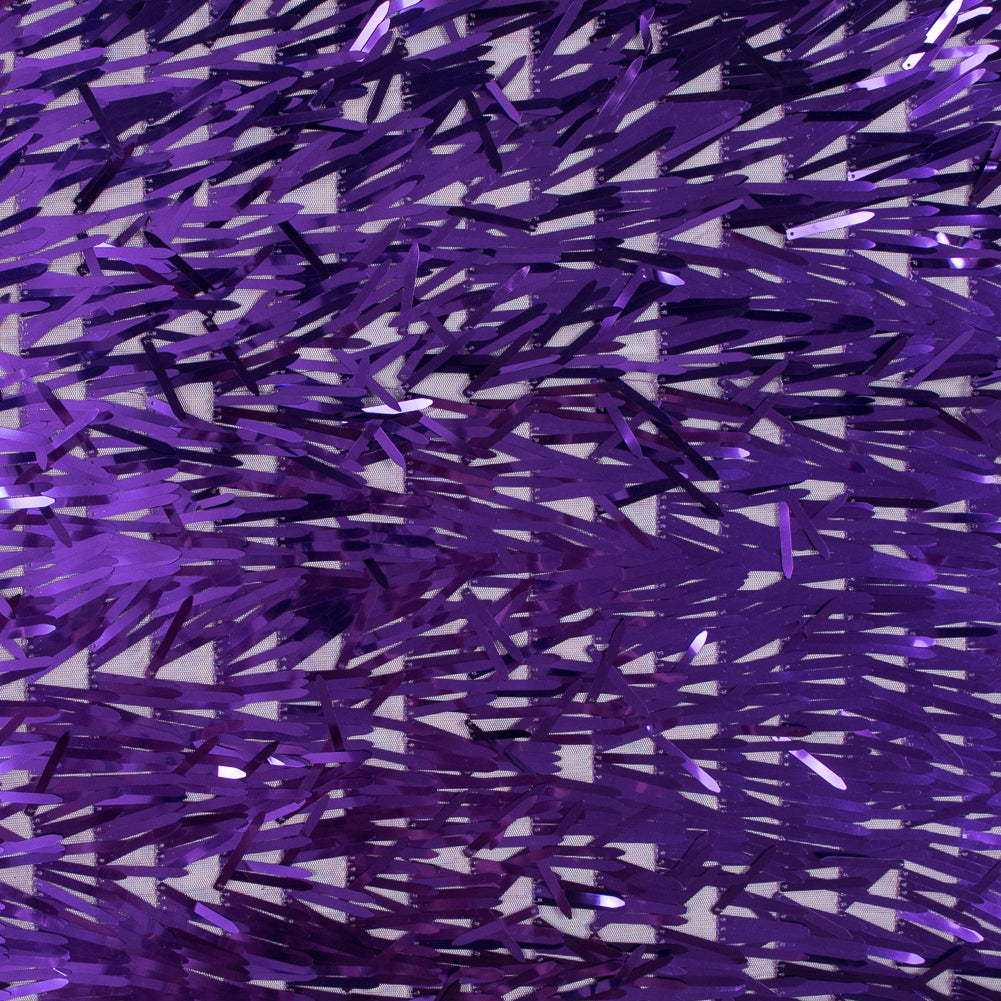 Soft Tulle with Fringe Sequins - Shiny Purple - Phryne Collection - Joann Fabrics