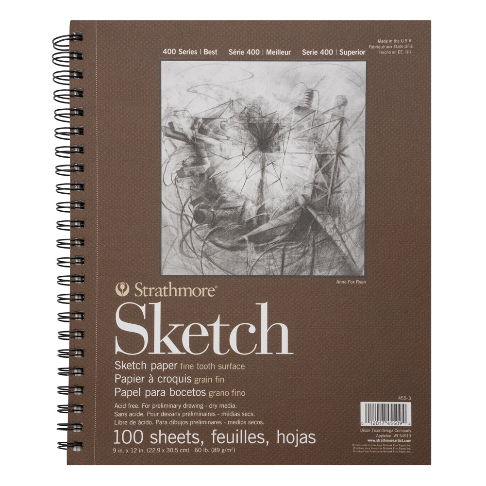 Strathmore 400 Series Spiral Sketchbook, Micro Perforated - 100 Sheets, 60lb - 9