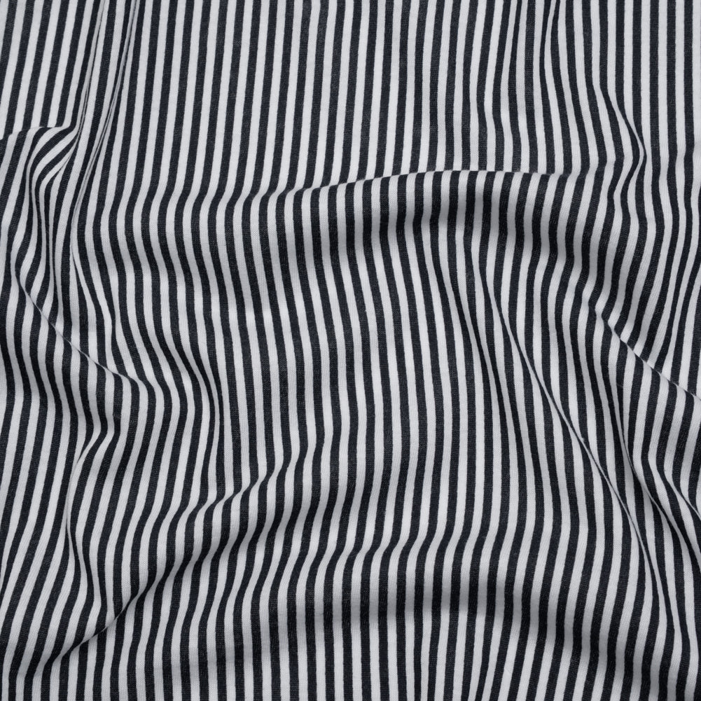 Cotton and Viscose Jersey Print - Midnight Navy and White Candy Stripes - Deadstock - Joann Fabrics