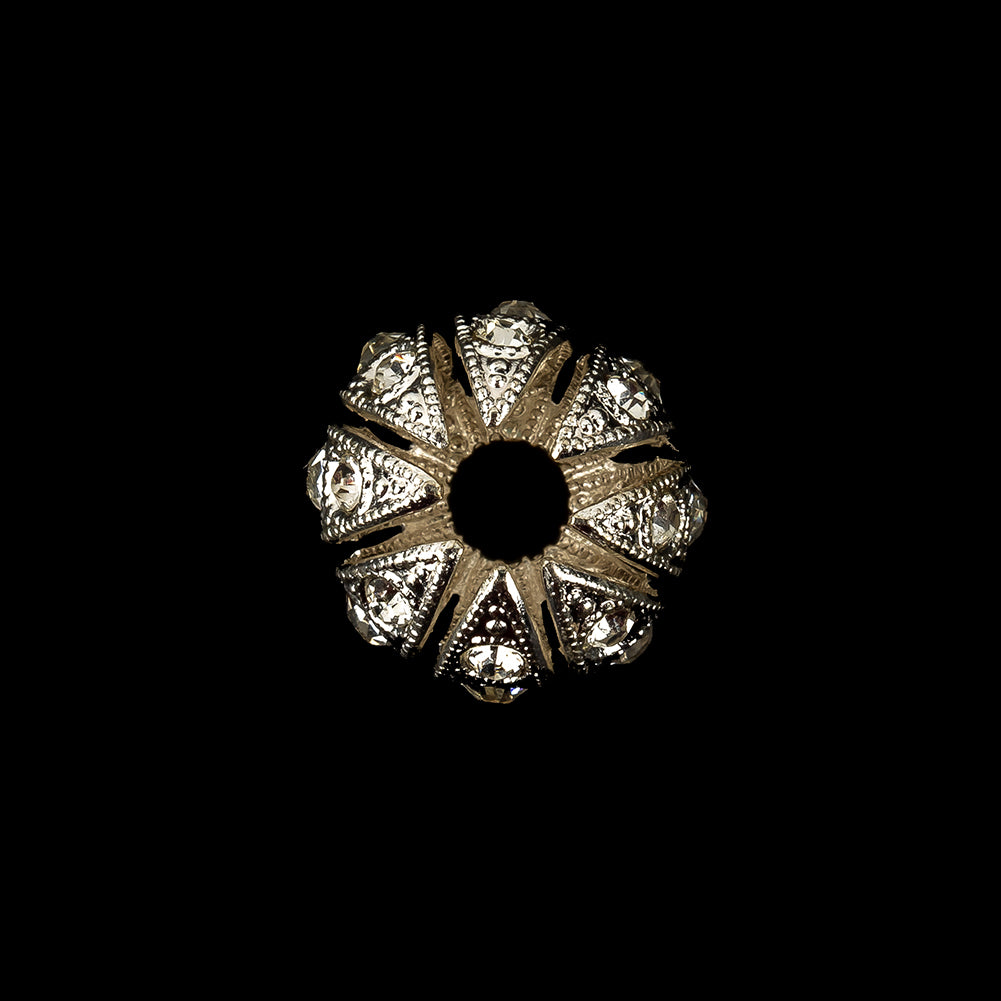Vintage Czech Crystal Rhinestones and Decadent Silver Abstract Ornament - 28L/18mm - Joann Fabrics