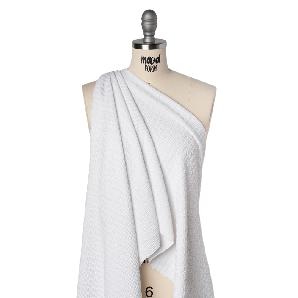Ruched Stretch Modal and Cotton Double Knit - White - Deadstock - Joann Fabrics