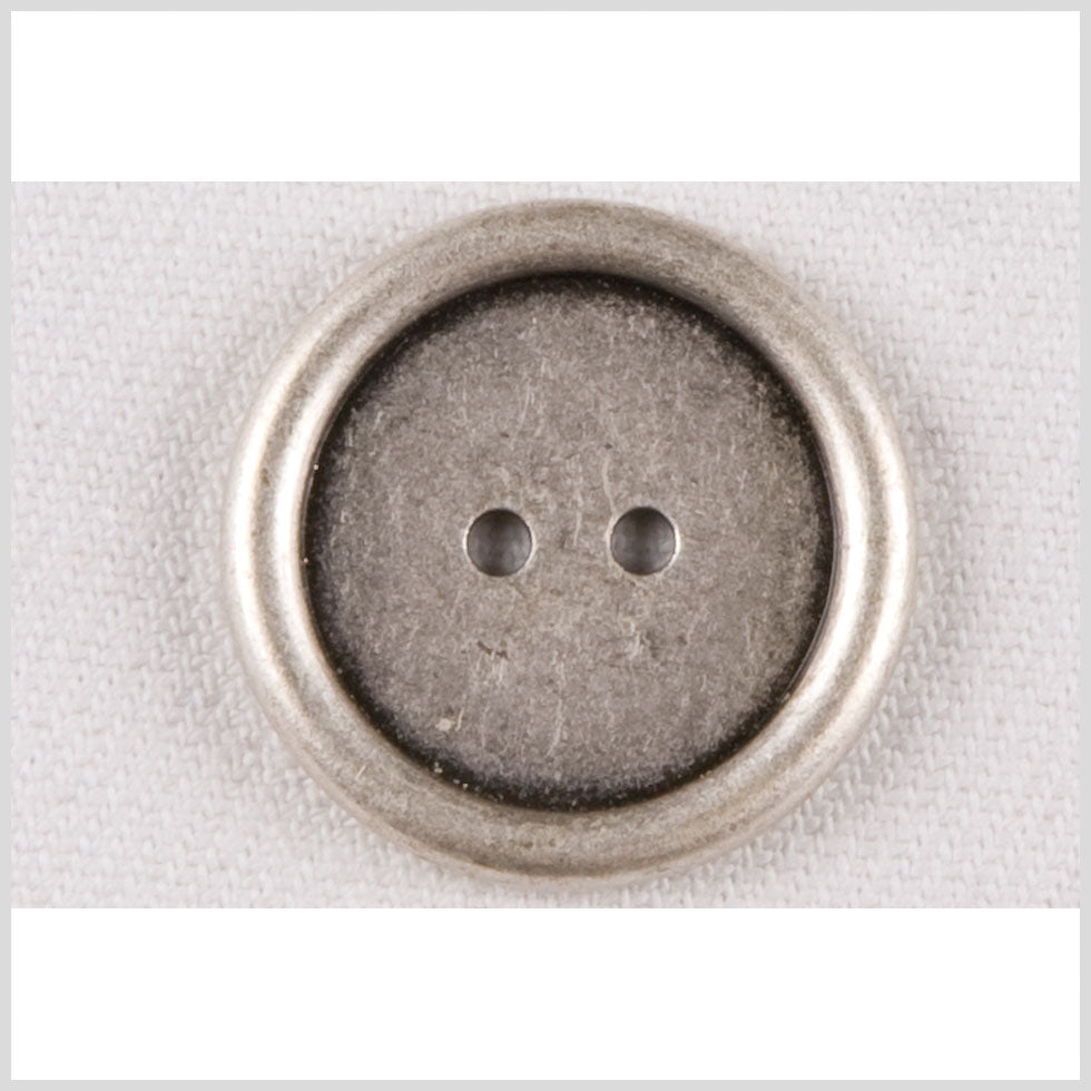 Silver 2-Hole Metal Coat Button with Rounded Rim - 32L/20mm - Joann Fabrics