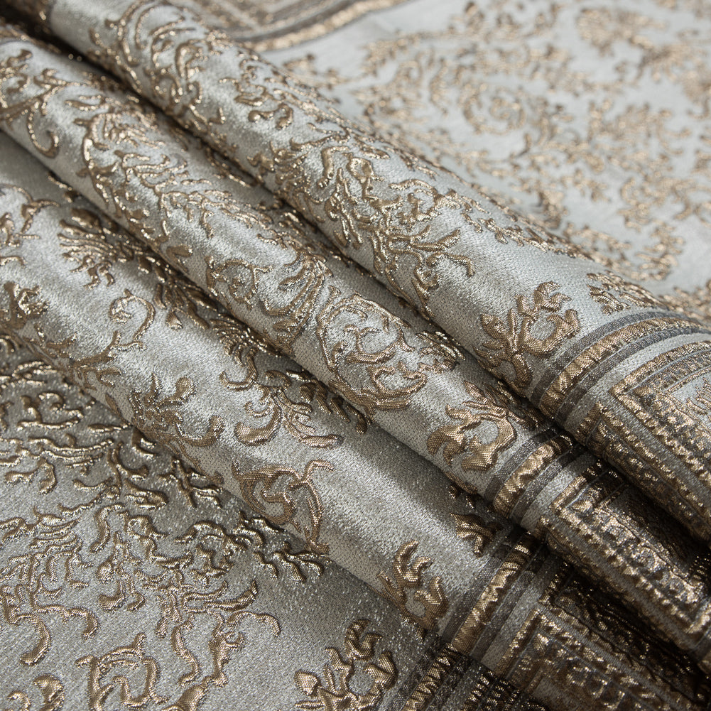Beige and Gold Luxury Classical Metallic Brocade - Joann Fabrics
