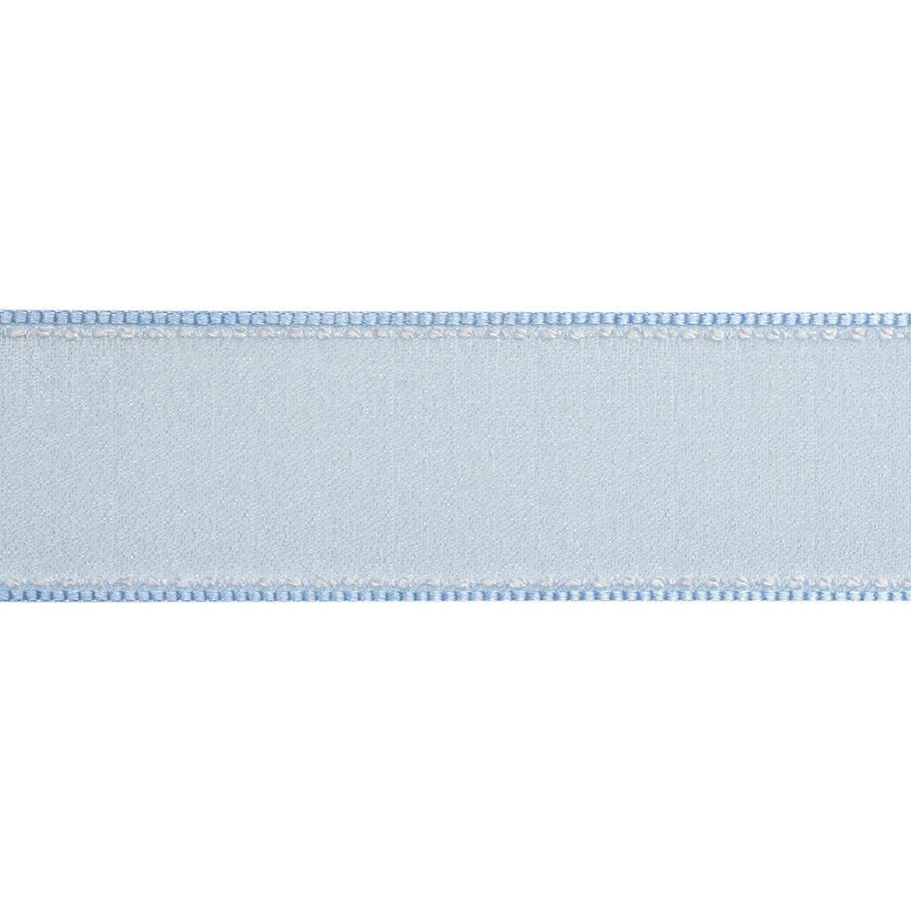 Sheer Ribbon with White Stitched Border - 1