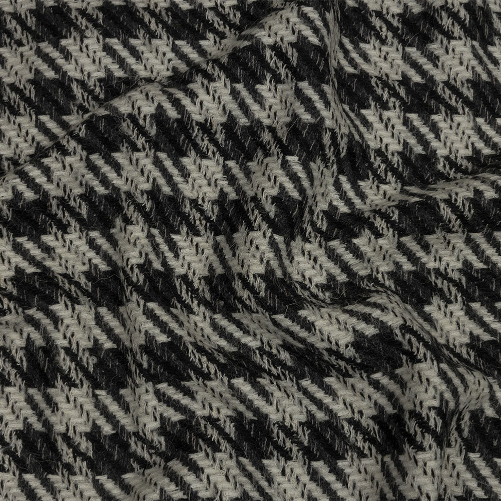 Famous Designer Charcoal and White Shepherd's Plaid Fulled Wool Twill Coating - Joann Fabrics