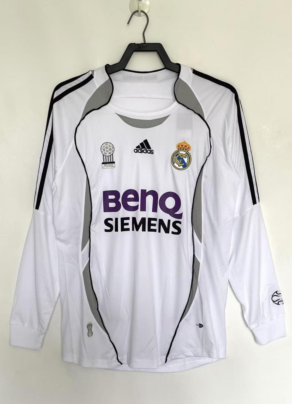 2006/2007 Retro Long Sleeve Real Madrid Home Jersey 1:1 Thai Quality