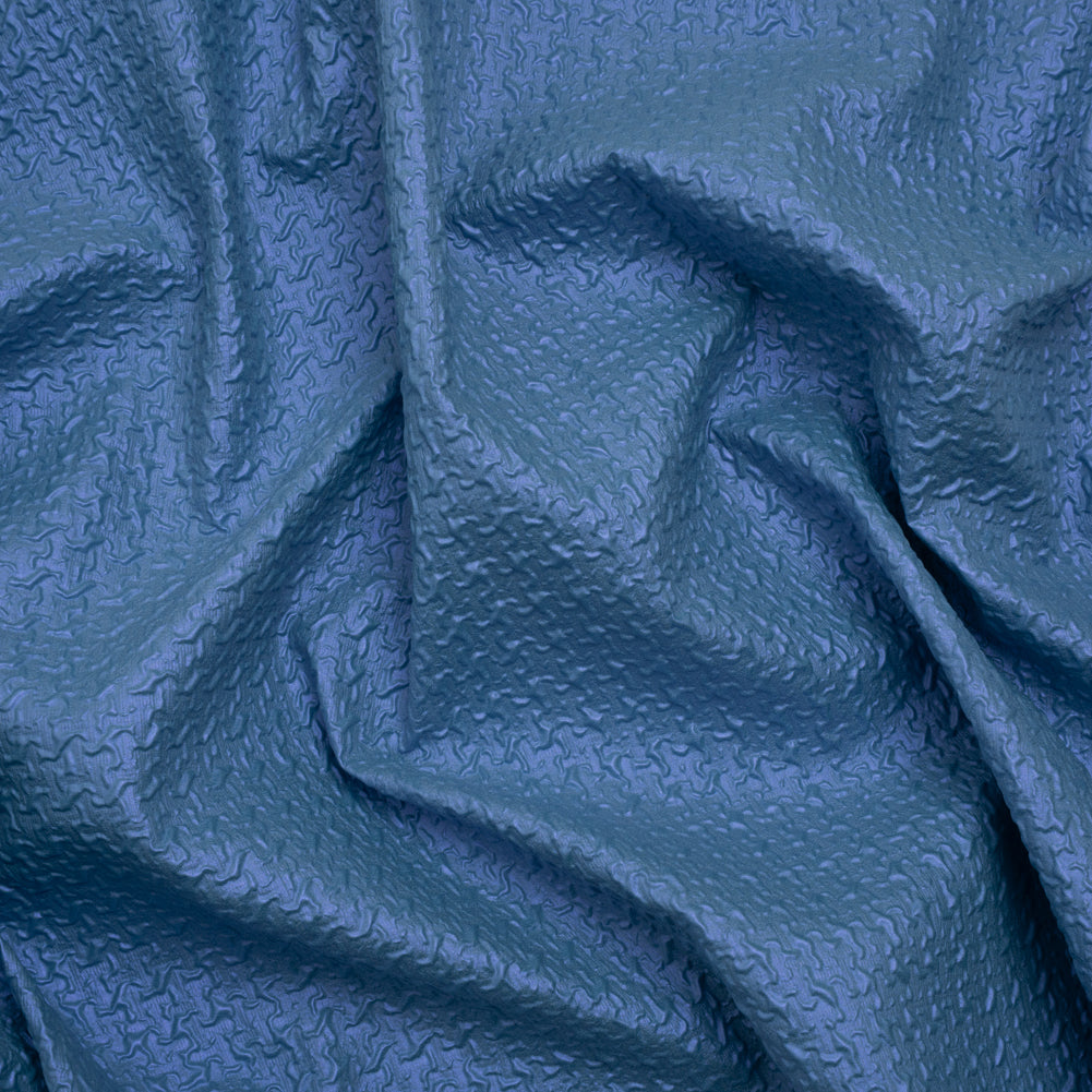 Puckered Novelty Jacketing - Blue Abstract - Edana Collection - Joann Fabrics