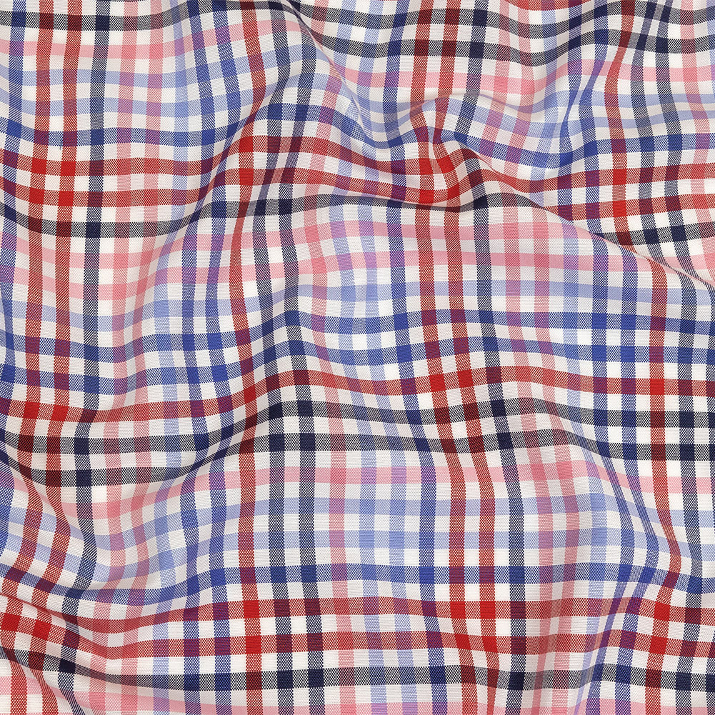 Red, White and Olympian Blue Plaid Cotton and Polyester Shirting - Joann Fabrics