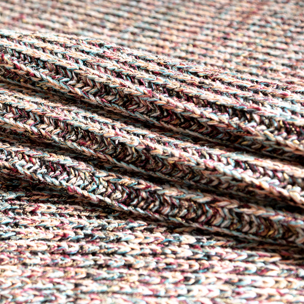 Italian Aqua, Peach and Red Chunky Wool Knit - Joann Fabrics