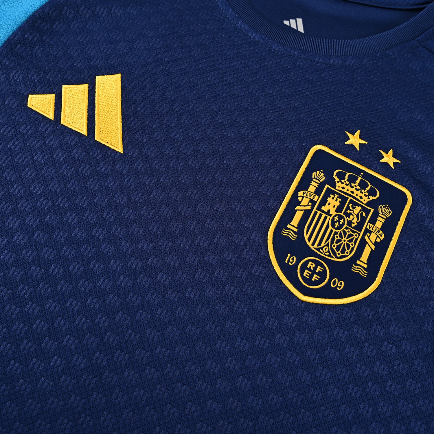 Spain 2026 Two Stars Vest Training Set - Deep Blue Vest and Shorts - UnitedFutballJersey