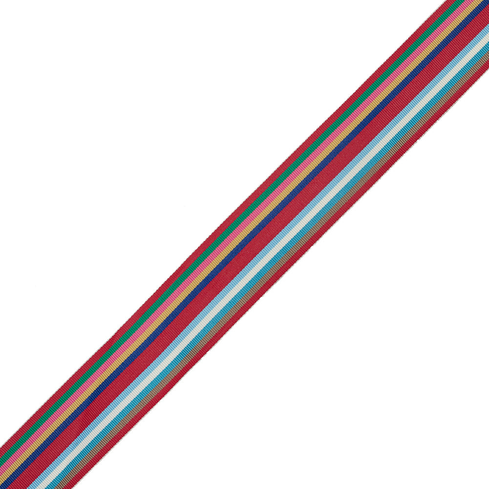 Multicolor Barcode Stripes Grosgrain Ribbon - 1.5