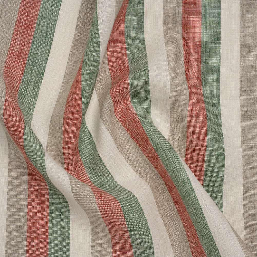 Heavyweight Linen Woven - Red, Green and White Awning Stripes - Joann Fabrics