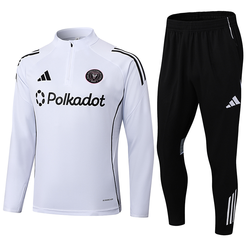2025/2026 Inter Miami Half-Pull Training Suit White Football Shirt 1:1 Thai Quality Set