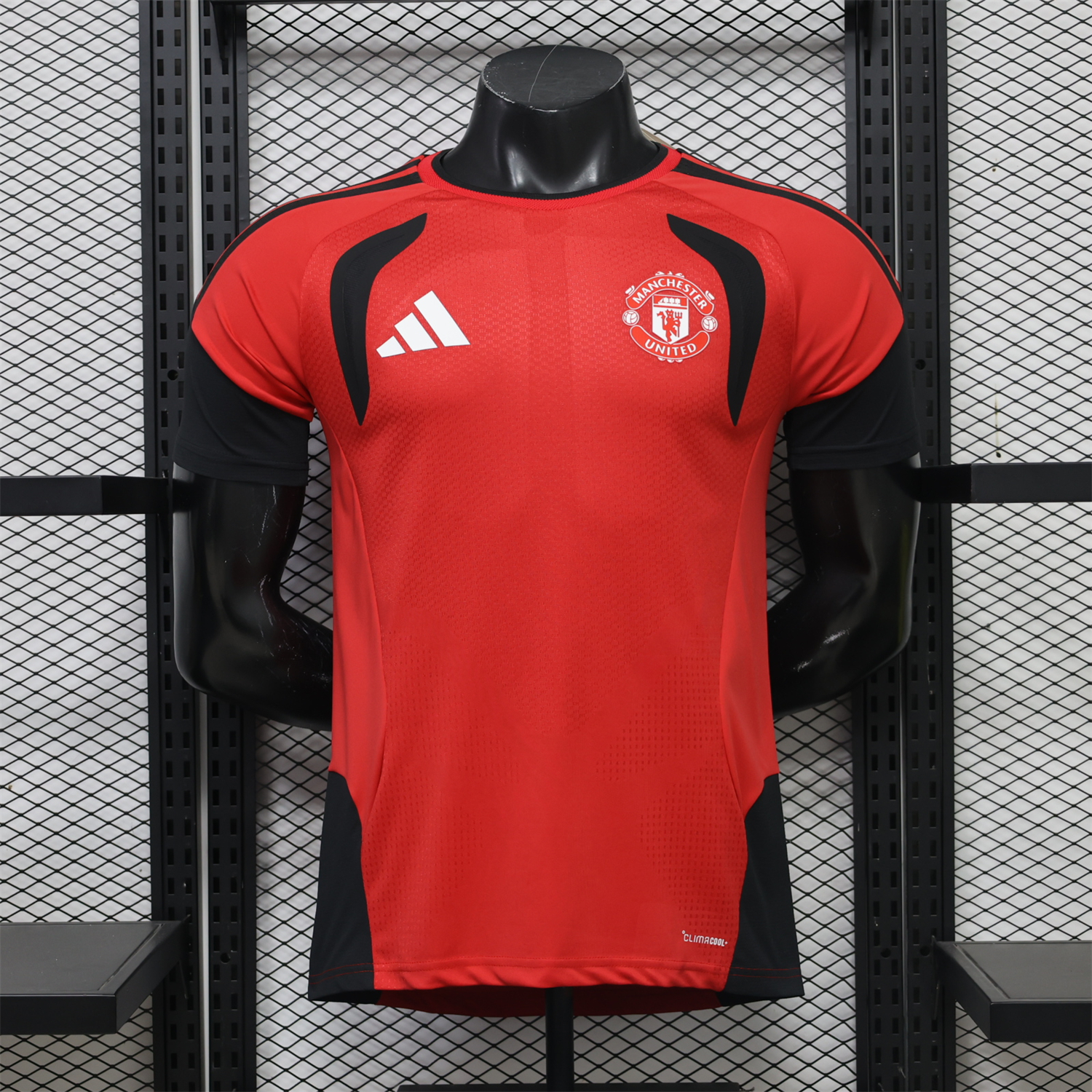 Manchester United 26-27 Black Sleeves Red Training Jersey - Player Version - UnitedFutballJersey