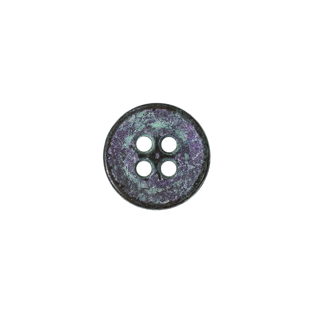 Italian Aqua and Lilac Oxidized Metal 4-Hole Button - 20L/12.5mm - Joann Fabrics