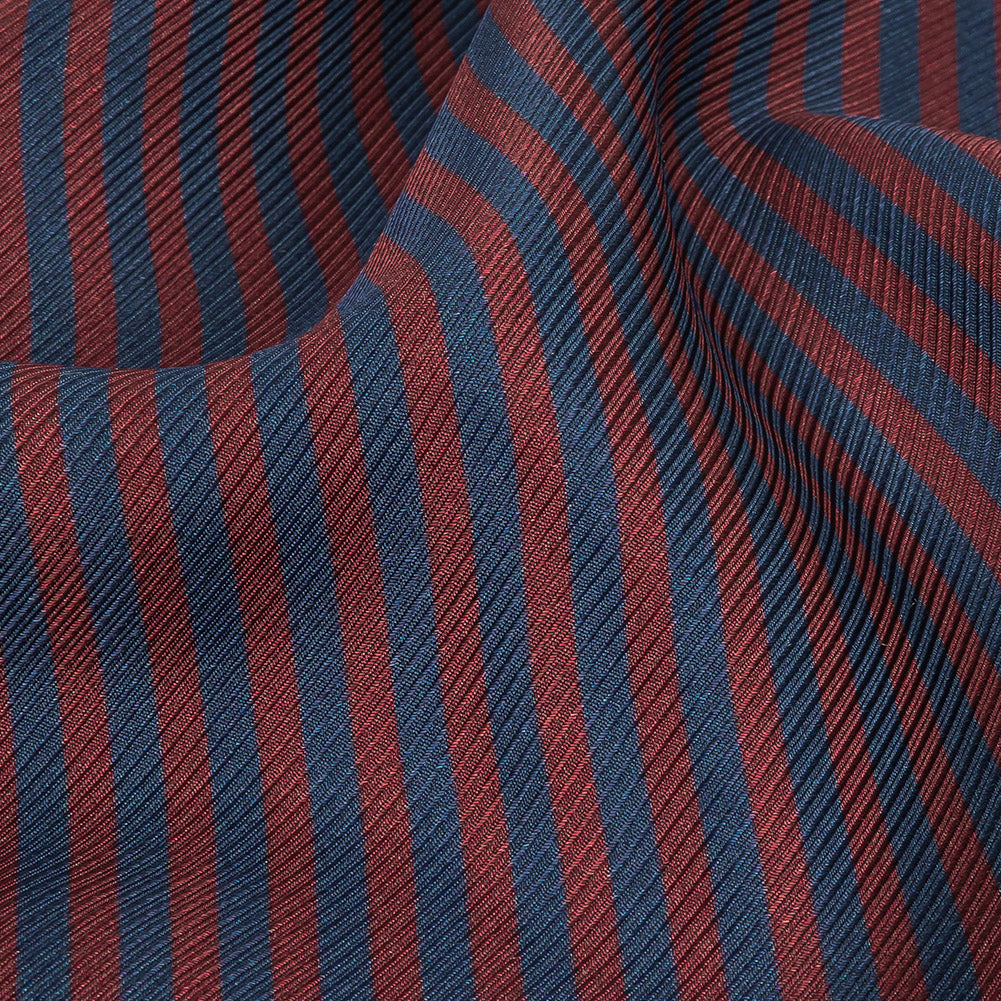 Famous Australian Designer Moonlit Ocean and Chocolate Truffle Candy Striped Viscose and Silk Twill - Joann Fabrics