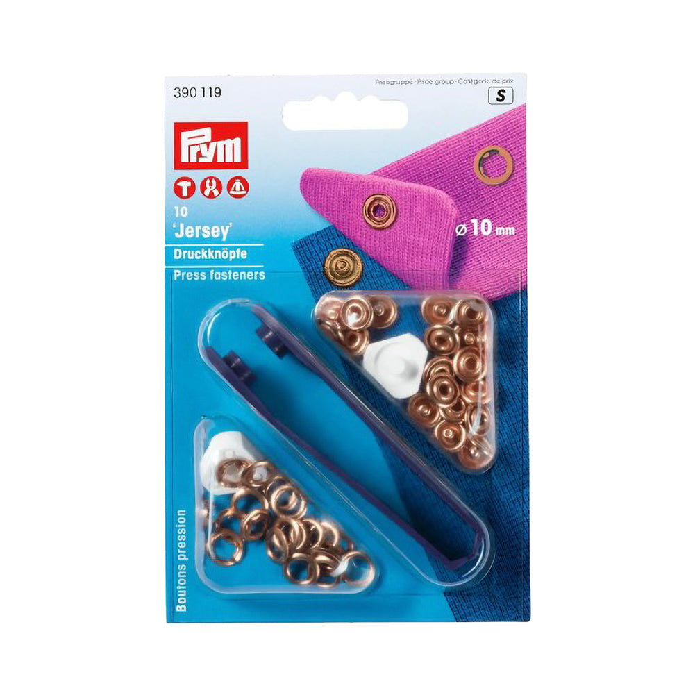 Prym Jersey Press Fasteners and Tools - Copper-Plated 10mm - 10pc - Joann Fabrics