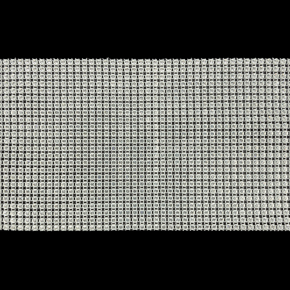Vintage Crystal and White 24 Row Rhinestone Trim - 4.625