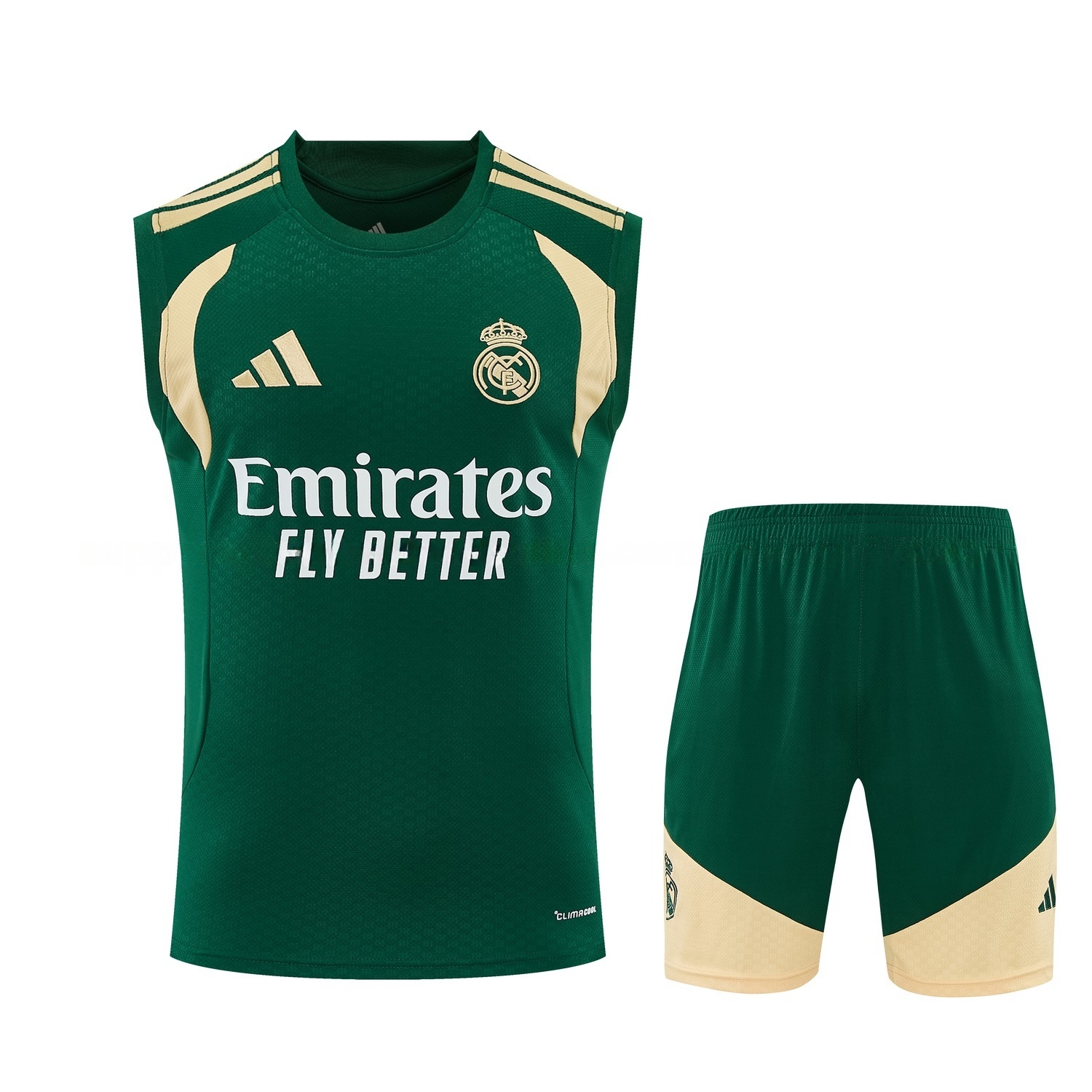 Real Madrid 26-27 Vest Training Set - Green Vest and Shorts - UnitedFutballJersey