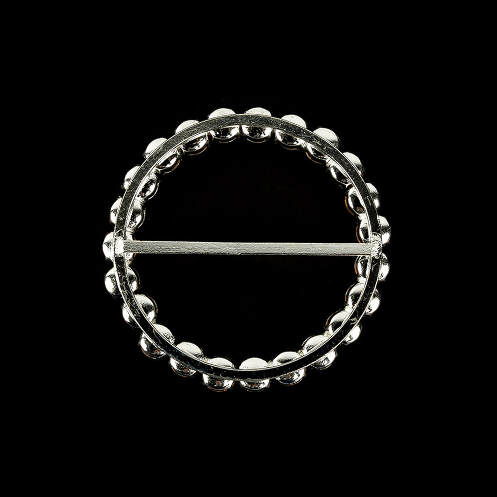 Vintage Czech Crystal Rhinestones and Silver Metal Slider - 2.875