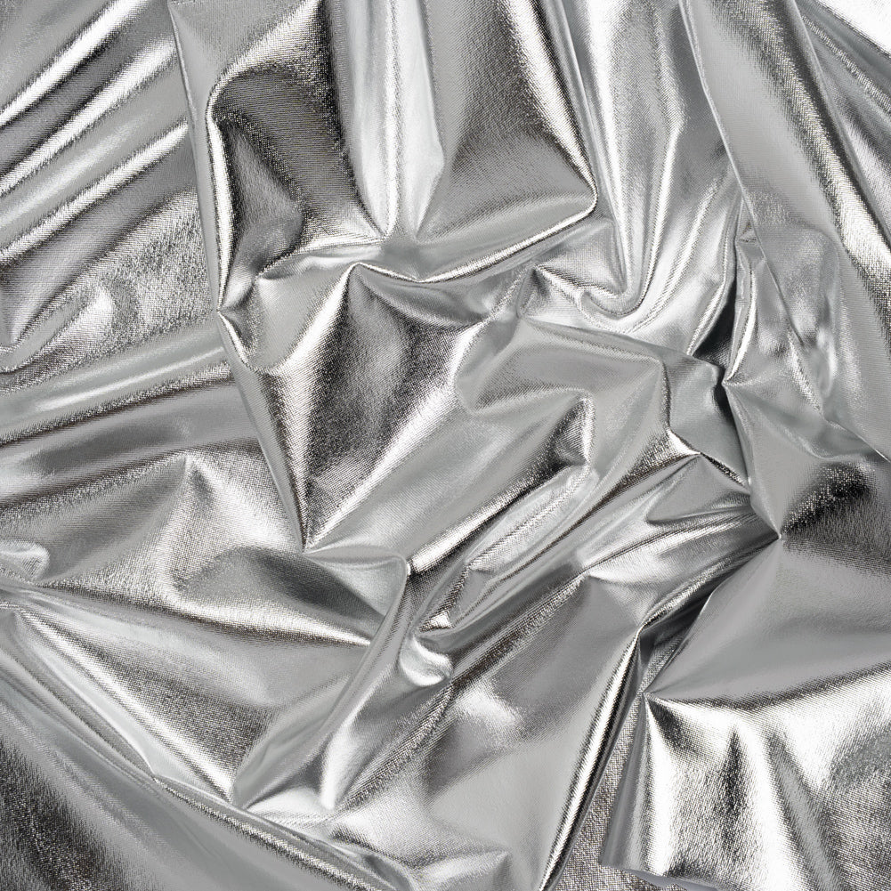 Knit Faux Leather with PET Anodized Aluminum Film - Silver - Elizabeth Collection - Joann Fabrics