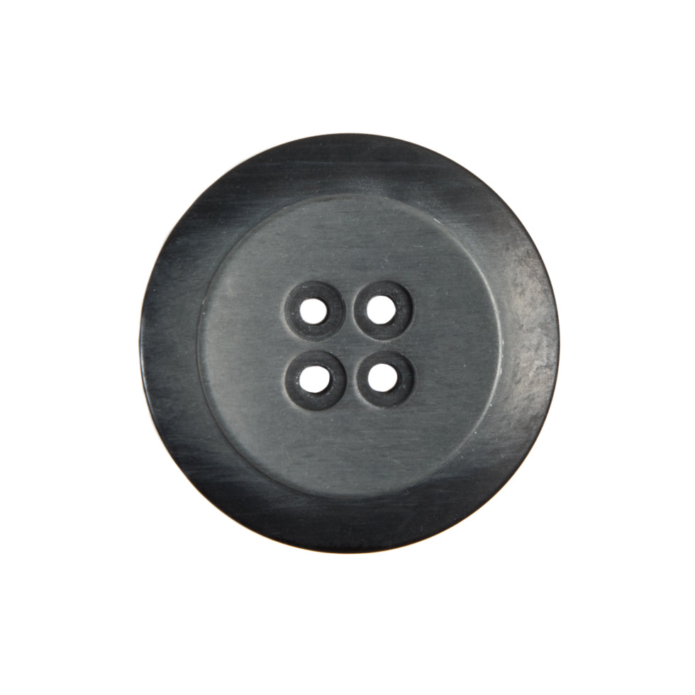 Plastic 4-Hole Button Made in Italy - 36L/23mm - Black Striations Dish Shaped - Joann Fabrics