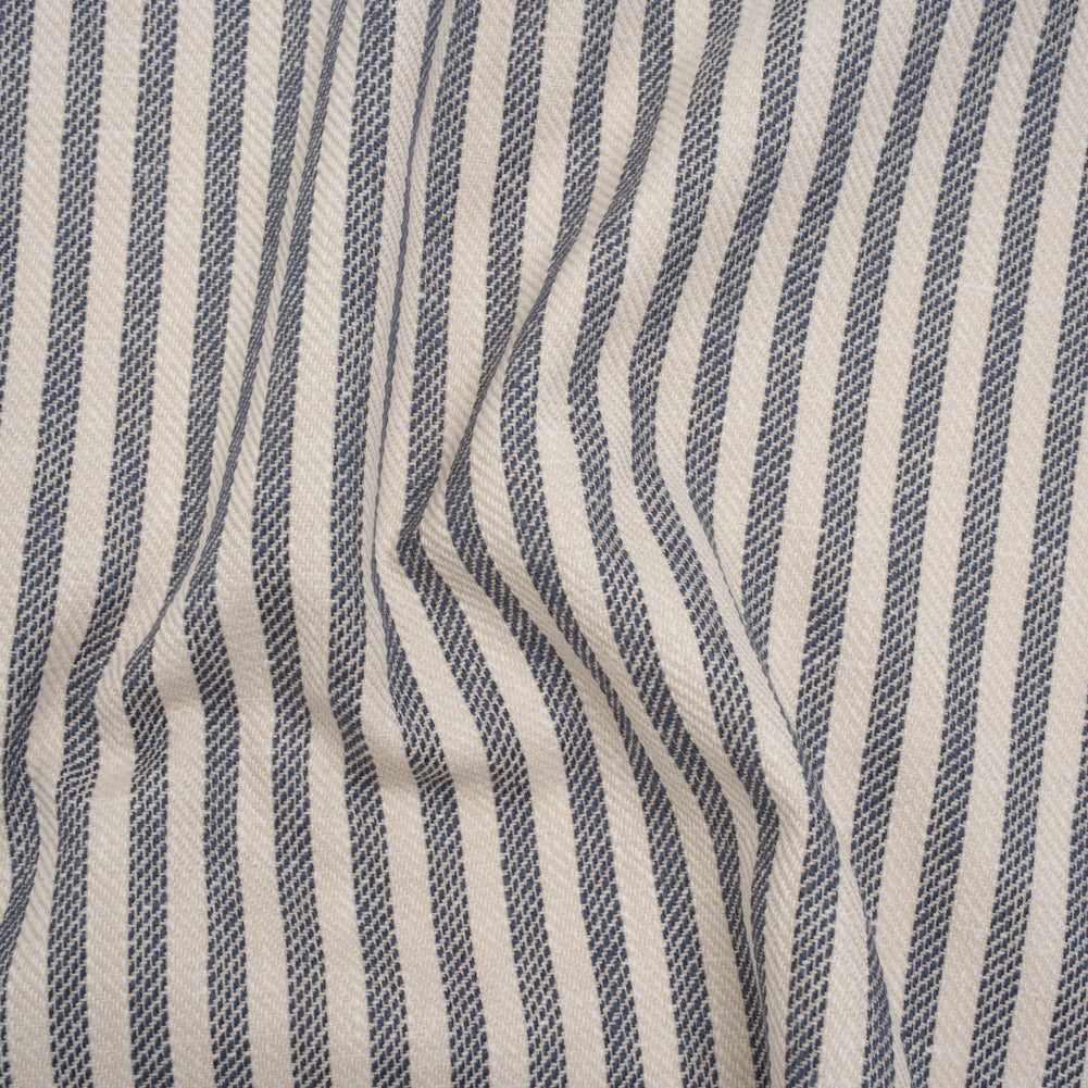 Polyester and Cotton Herringbone Twill - Indigo Stripes - British Imported - Joann Fabrics