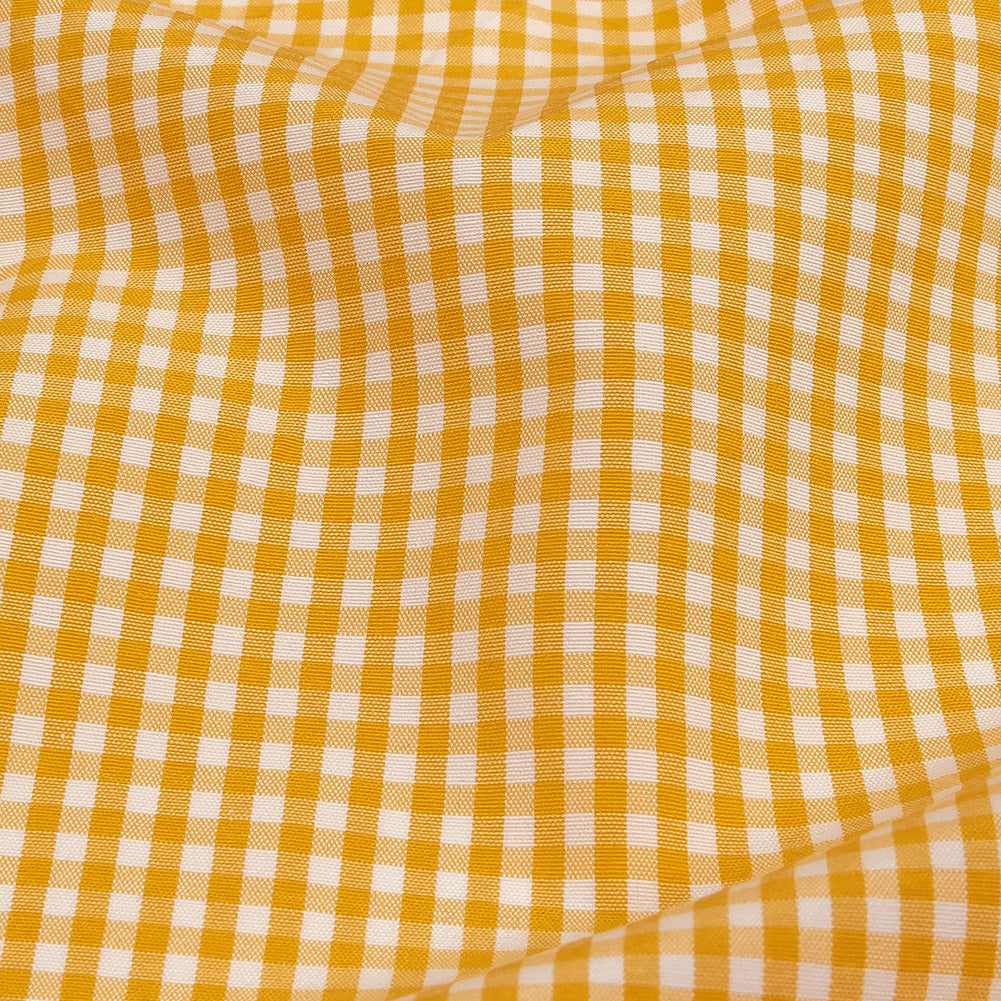 Mustard and White Checked Cotton and Polyester Shirting - Joann Fabrics