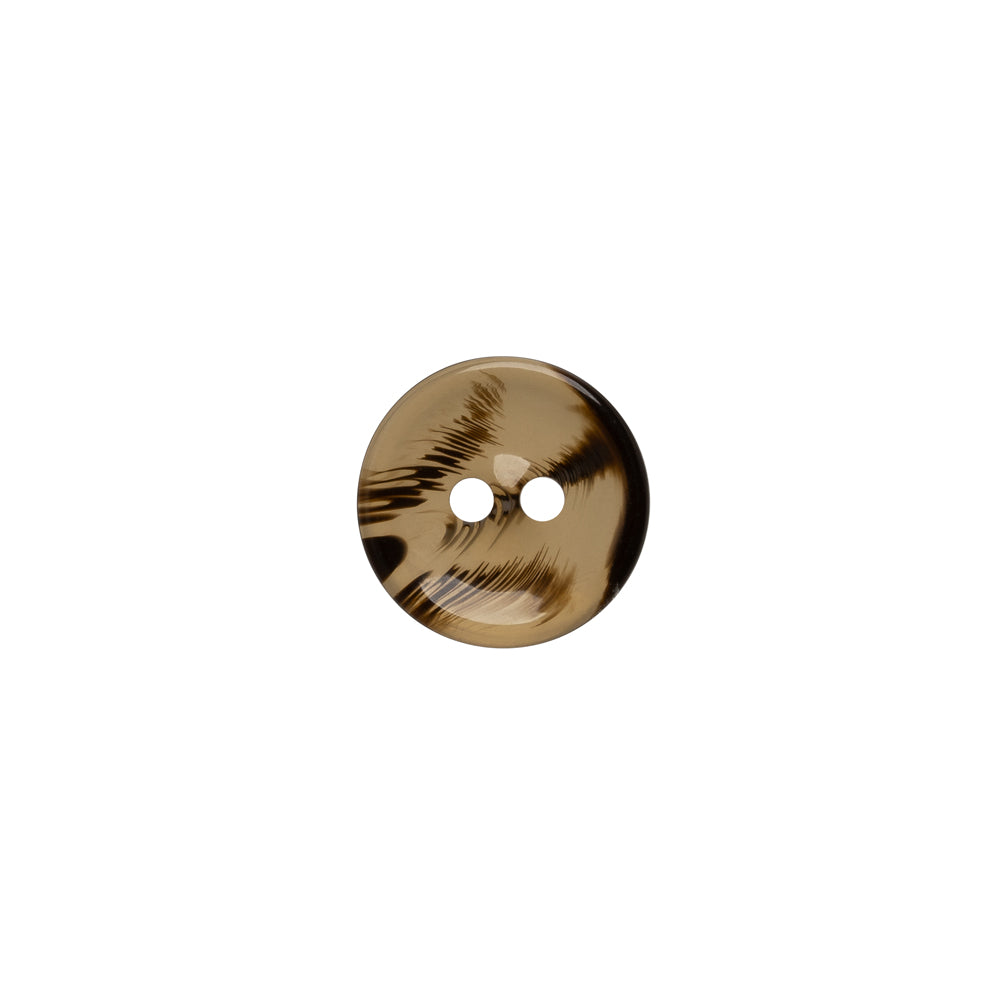 Plastic 2-Hole Button - 18L/11.5mm - Brown and Black Translucent Rolled Rim - Joann Fabrics