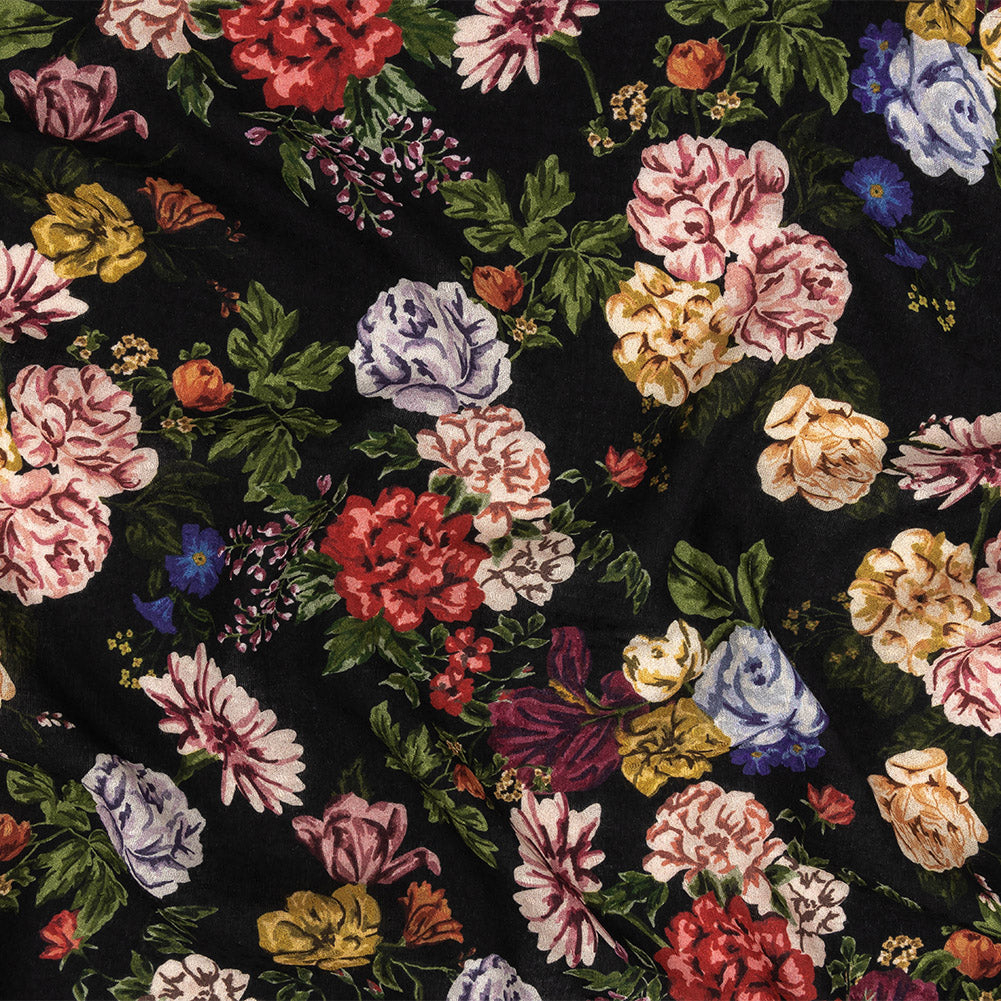 Mood Exclusive Black Floriferous Fantasy Spotted Viscose Jacquard - Joann Fabrics