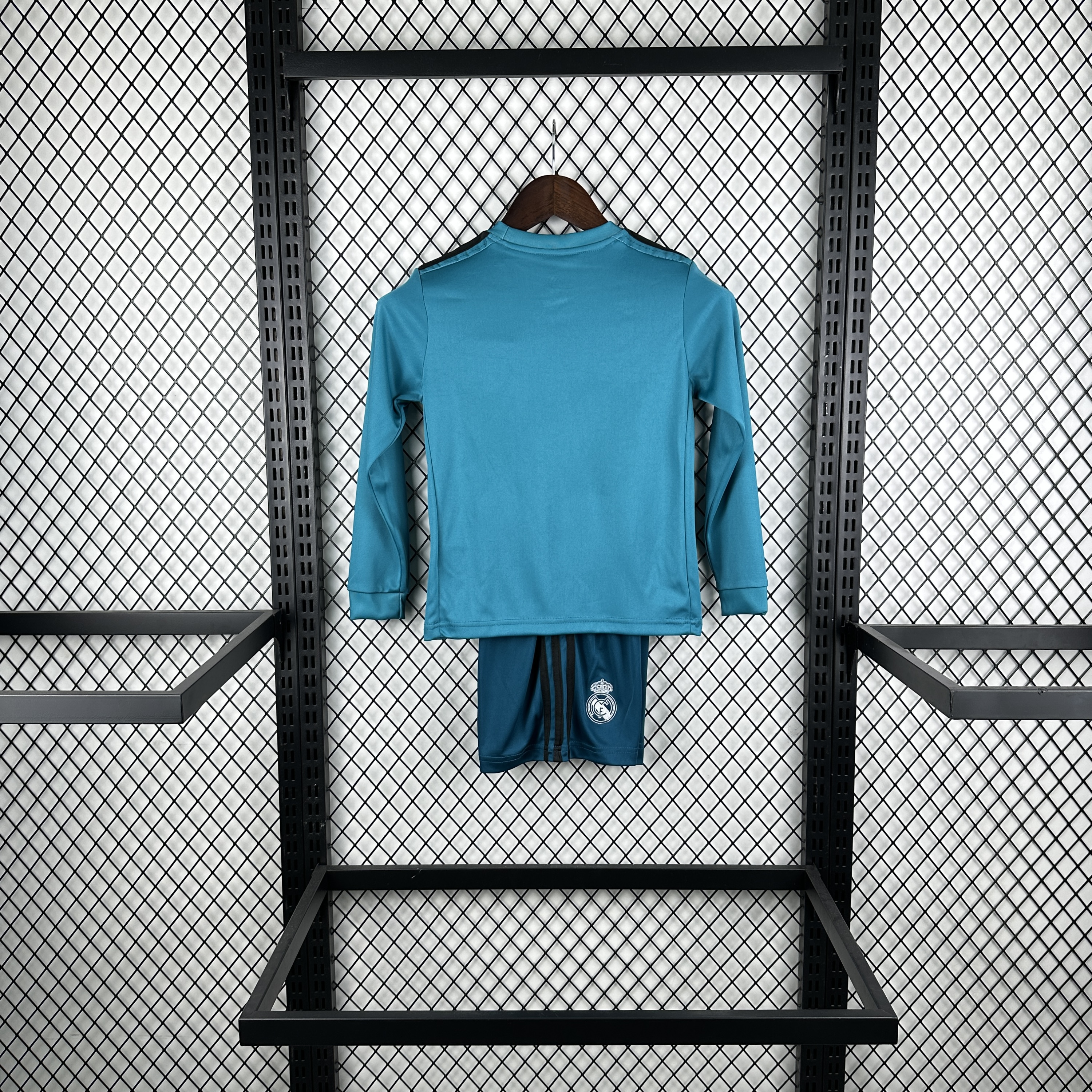2017/2018 Retro Long Sleeve Real Madrid Third Away Football Shirt 1:1 Thai Quality Kids Size