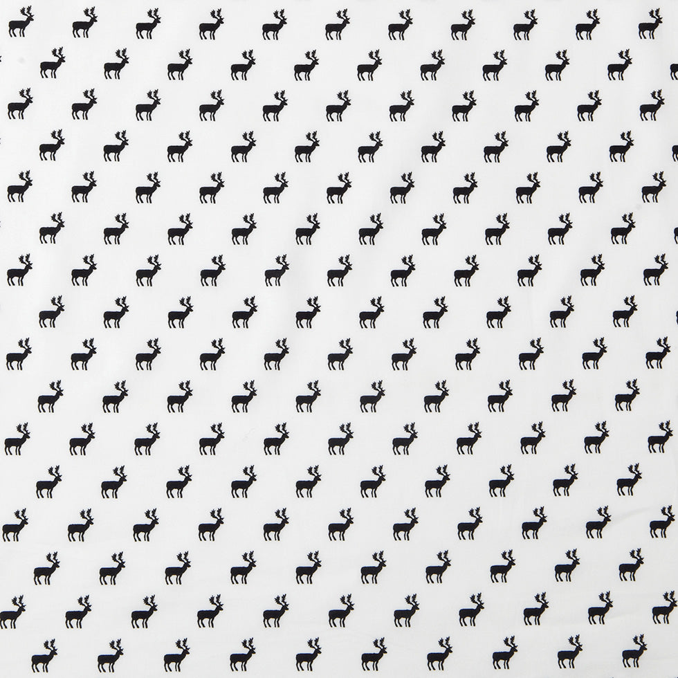 White/Black Reindeer Dense Combed Cotton Poplin - Joann Fabrics
