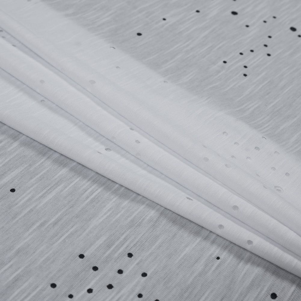 White Slubbed Jersey with Lasercut Holes - Joann Fabrics
