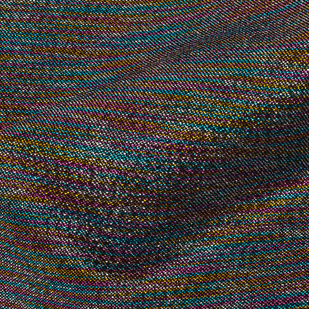 Polyester Lame - Metallic Rainbow on Black - Ellery Collection - Joann Fabrics