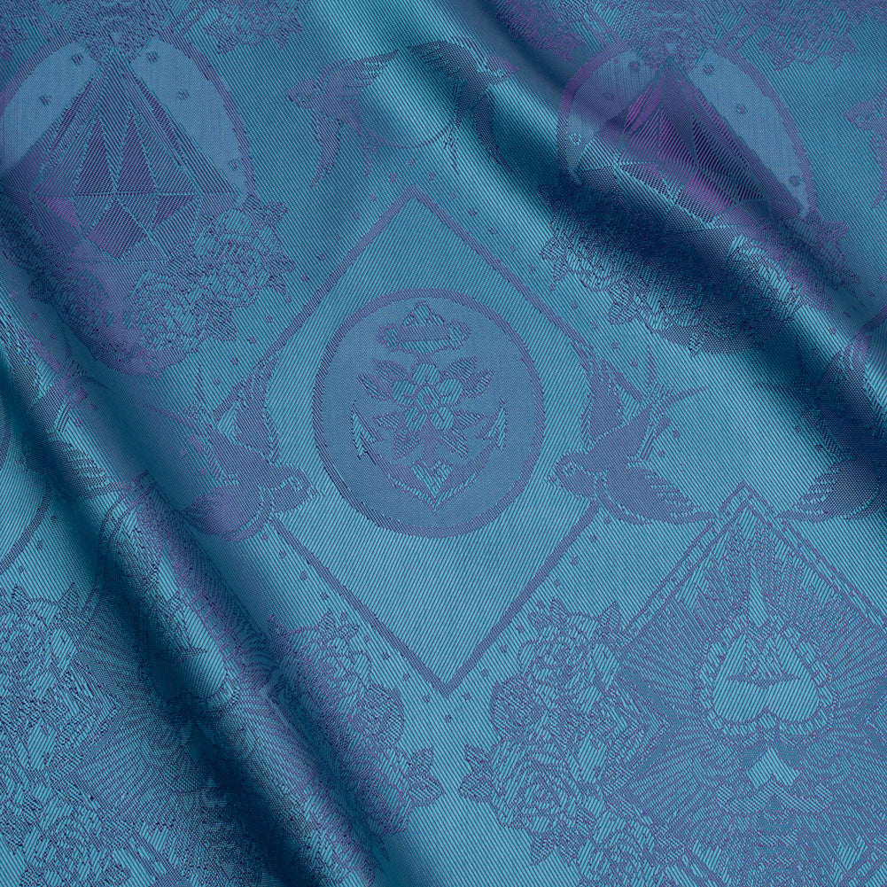 Gems and Doves Jacquard Lining - Aqua and Purple Bi-Color - Joann Fabrics