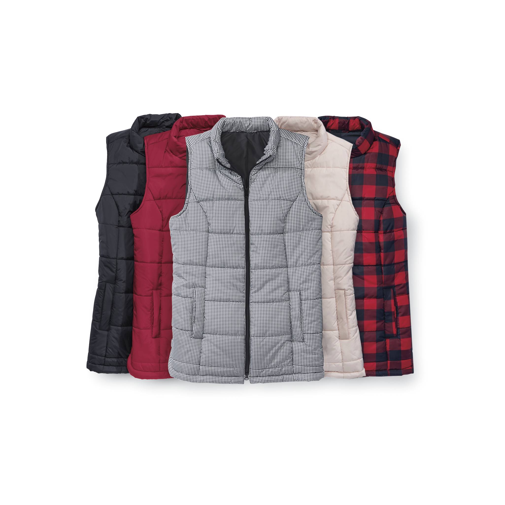 Long-Length Houndstooth Vest, 2-Way Zip, Side Snap Tabs, Zip Pockets - Northstyle Catalog
