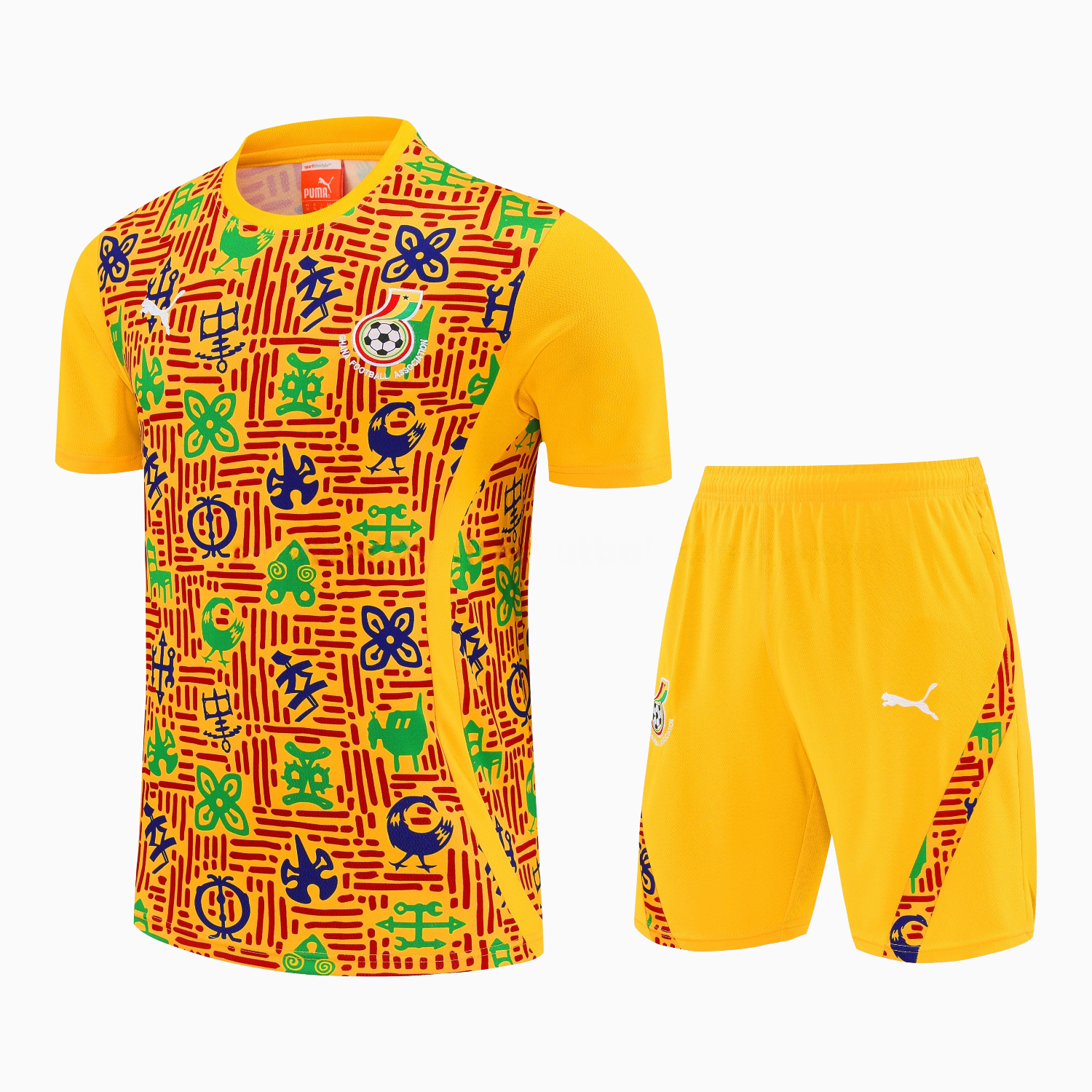 Ghana 2026 Short-Sleeve Training Set - Yellow Top and Shorts - UnitedFutballJersey