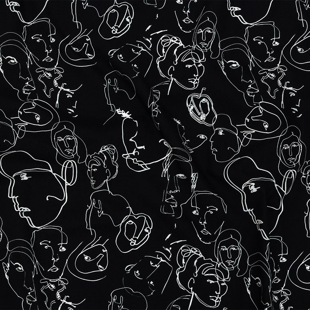 Mood Exclusive Black Candid Countenance Cotton Poplin - Joann Fabrics