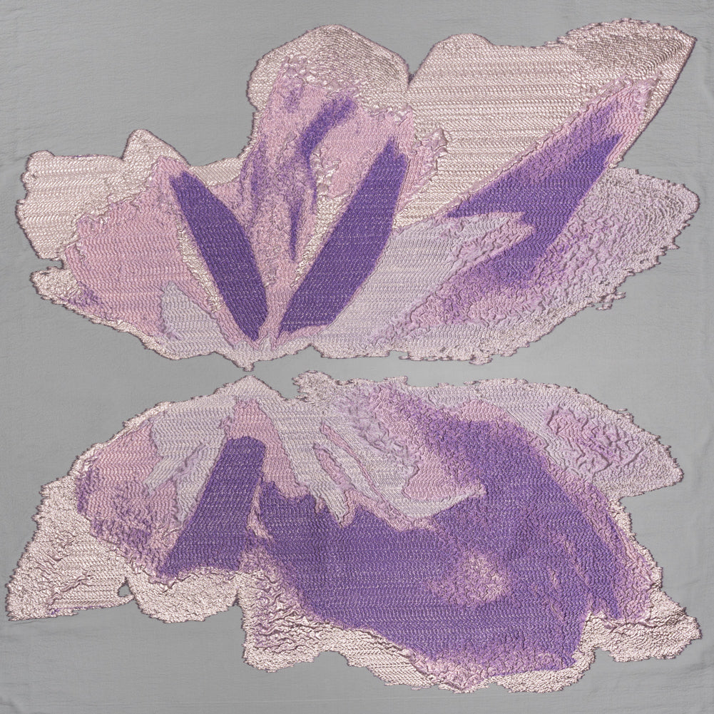 Metallic Luxury Burnout Brocade Panel - Purple, Orchid and Silver Ikat Butterfly Wings - Joann Fabrics