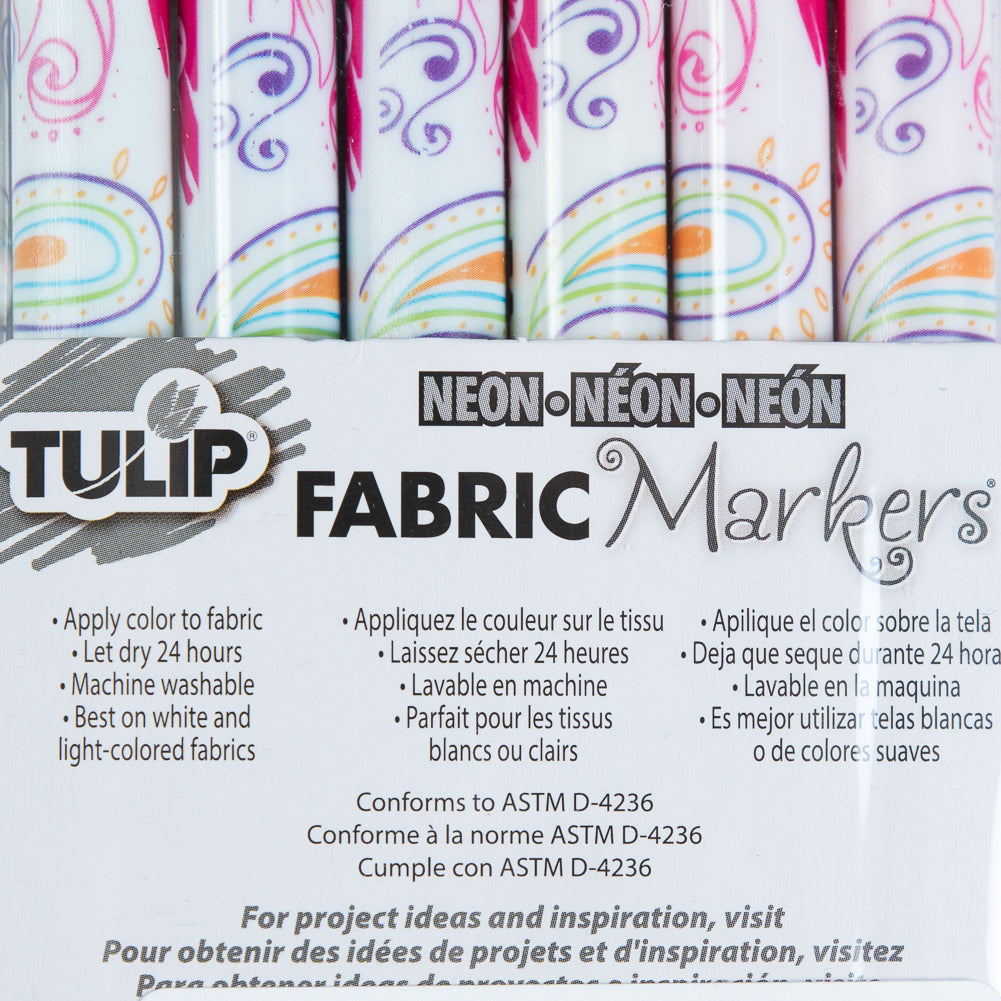 Tulip Fine Tip Neon Color Fabric Markers - 6-Pack - Joann Fabrics