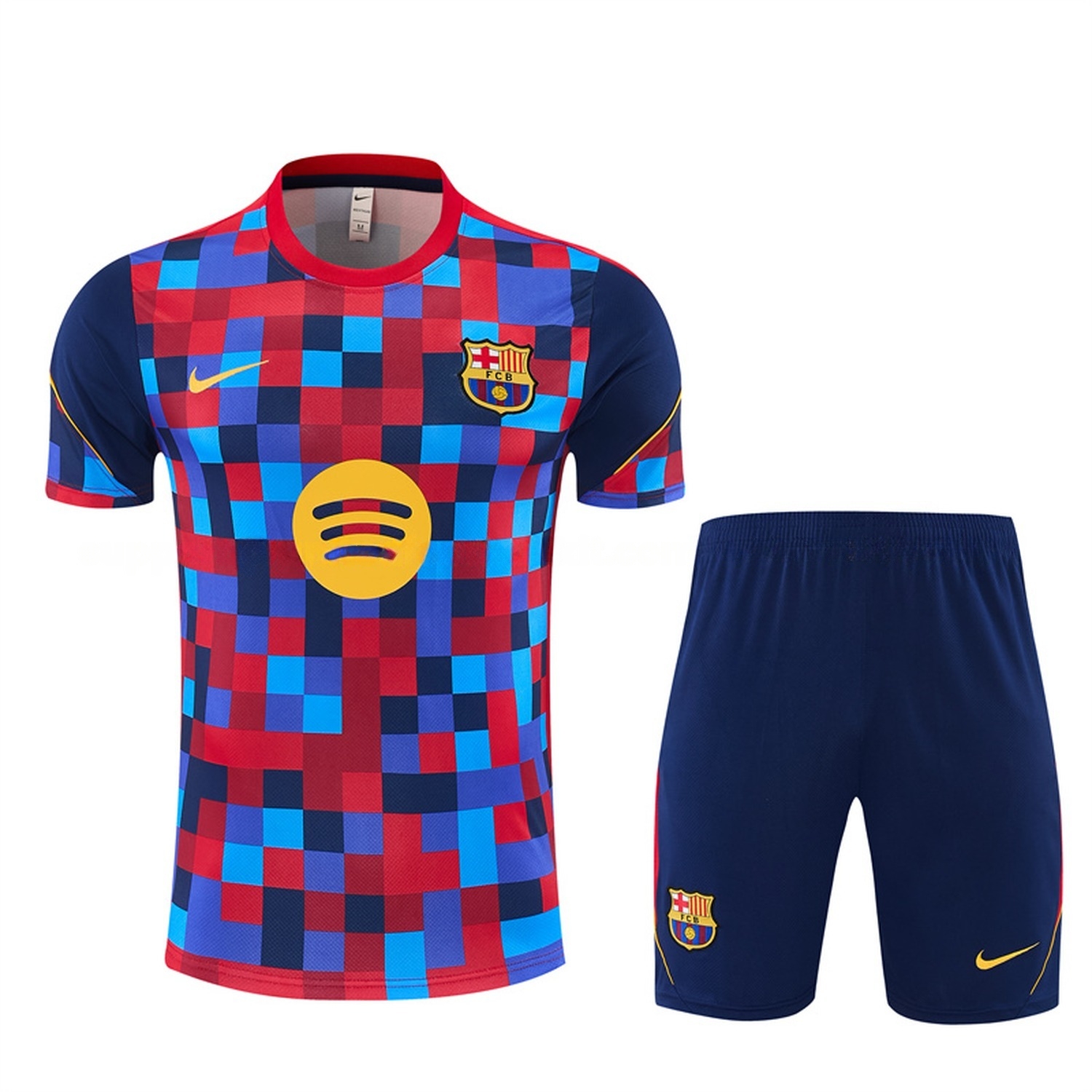 Barcelona 26-27 Camouflage Short-Sleeve Training Set - Camouflage Top & Deep Blue Shorts - UnitedFutballJersey