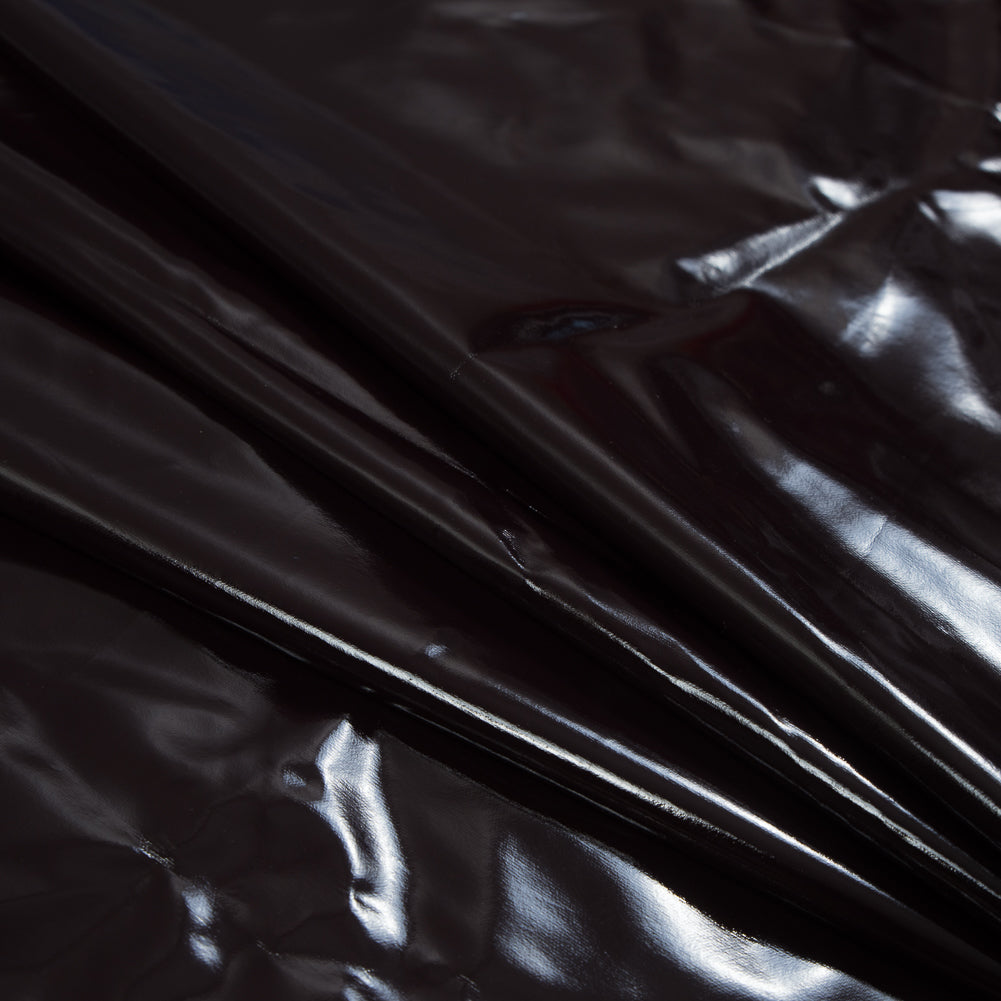 Faux Patent Leather with Black Knit Backing - Fudge - Joann Fabrics