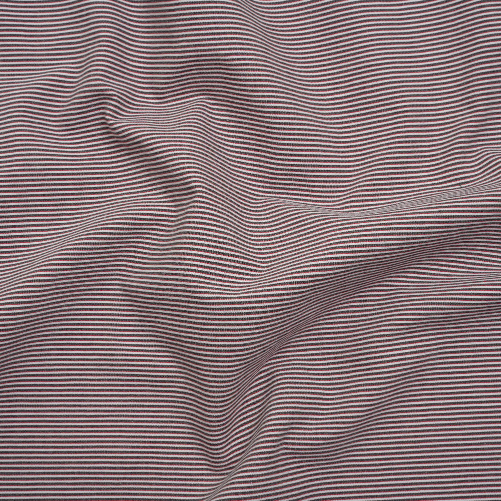Cotton Pincord Shirting - Black, White and Red Railroaded Stripes - Deadstock - Joann Fabrics