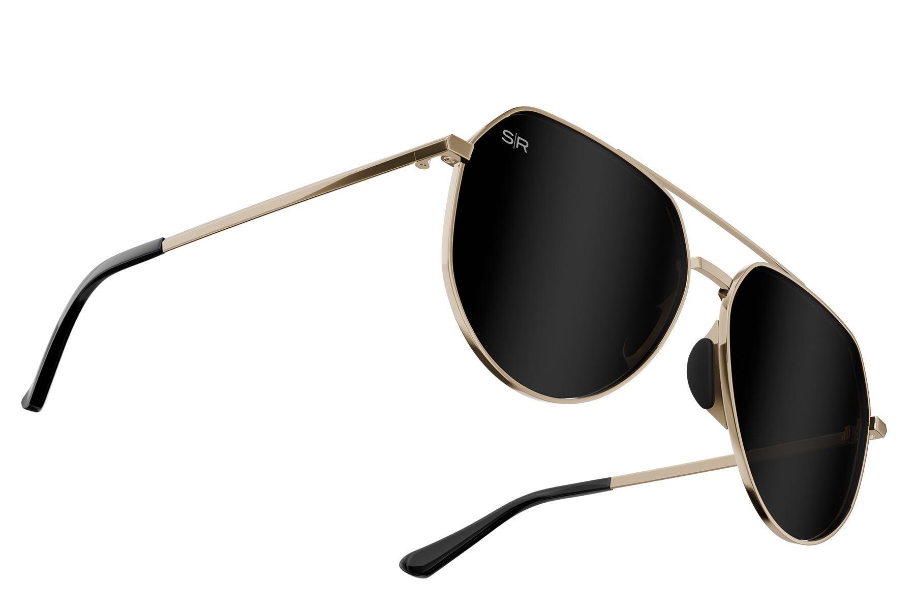 Tangle Free Aviator Hex – Black Gold Polarized