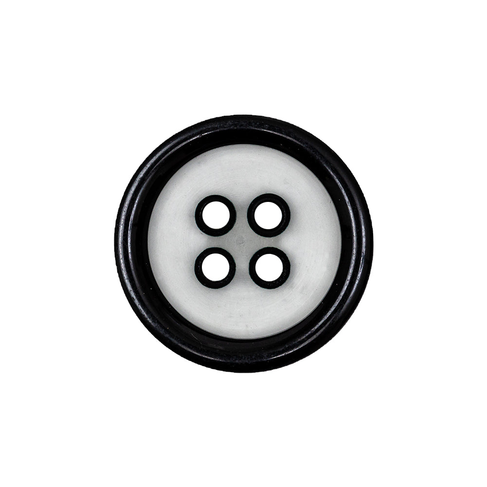 Black and Translucent Rounded Rim 4-Hole Plastic Button - 36L/23mm - Joann Fabrics