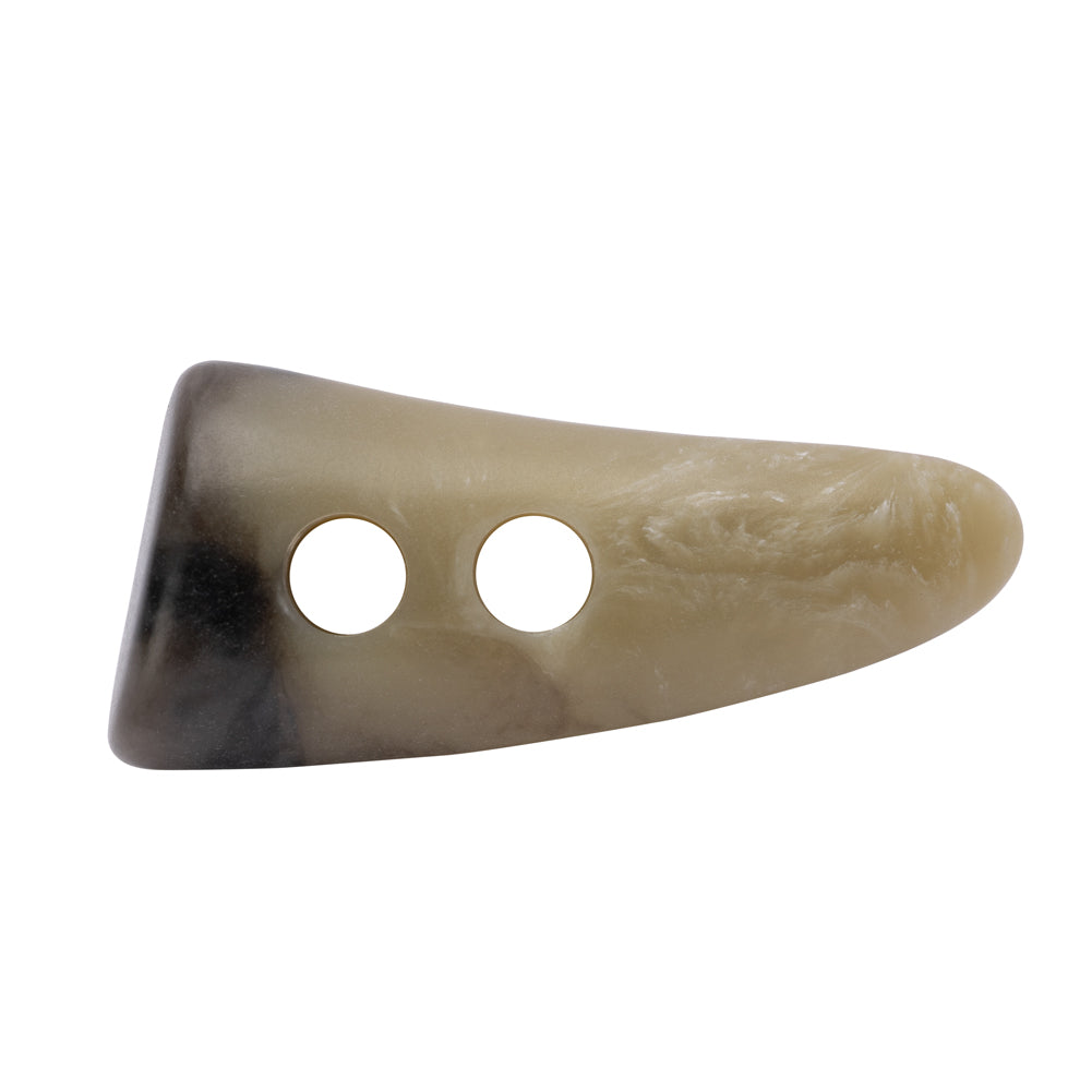 Horn 2-Hole Toggle Button - 60L/38mm - Beige and Gray Marbled - Joann Fabrics