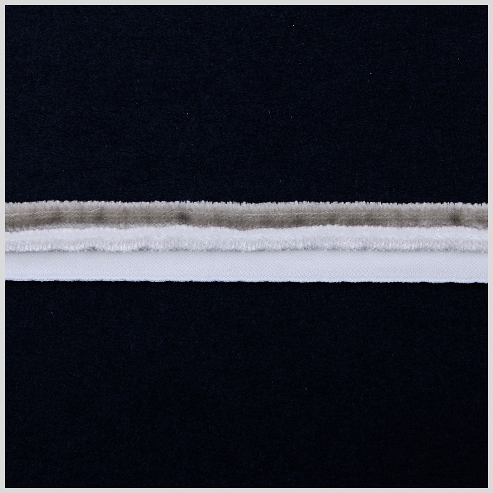 Italian Light and Dark Gray Velvet Piping - 0.625